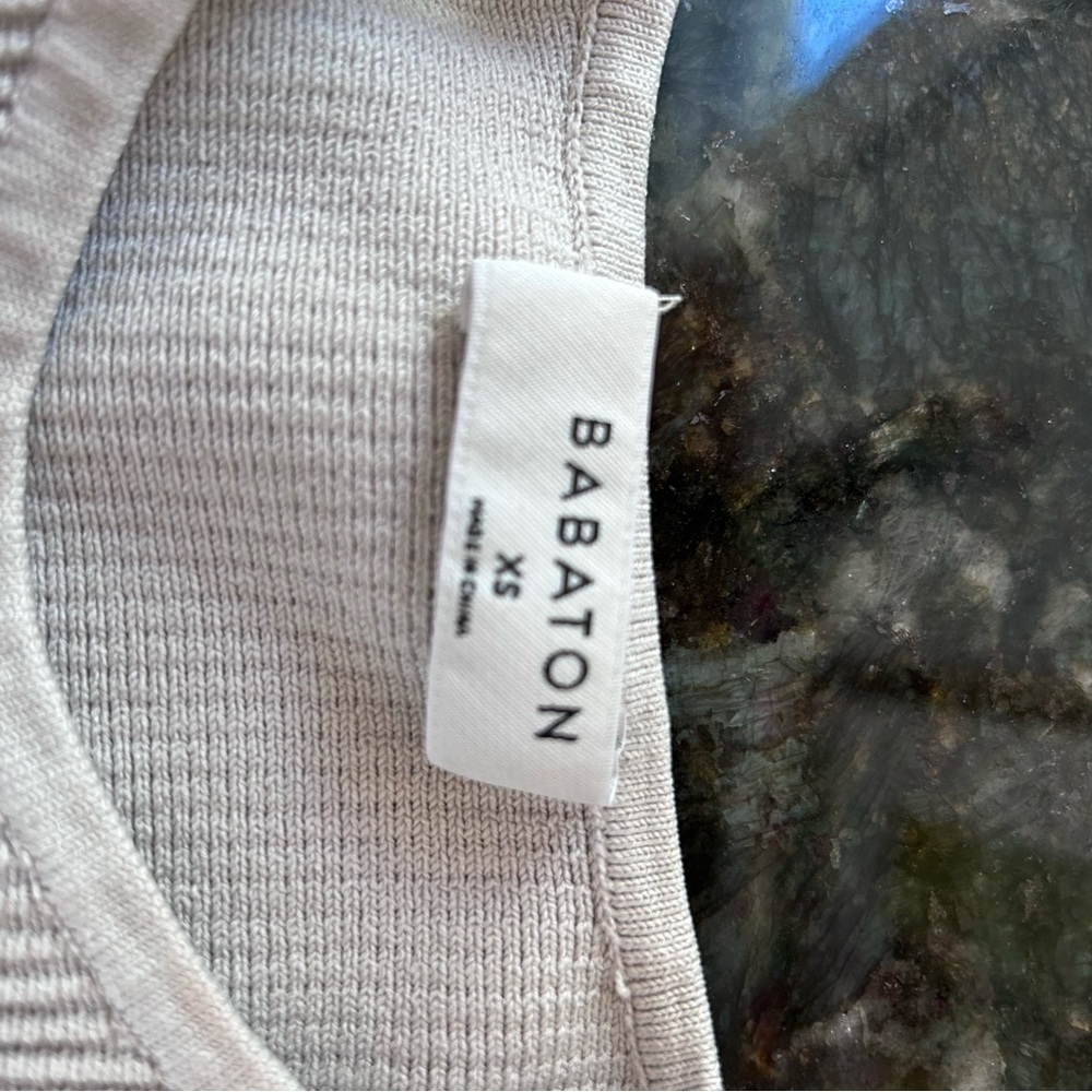 Babaton Aritzia Stefano Sculpt Knit Tank top. Halter top. Ribbed knit. Tan. XS - Picture 6 of 10